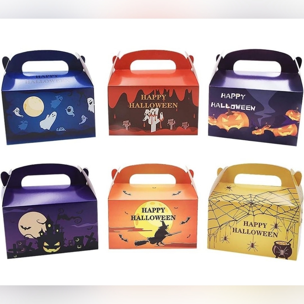 Halloween Portable Treat Boxes with Handle (24 Pack) NEW